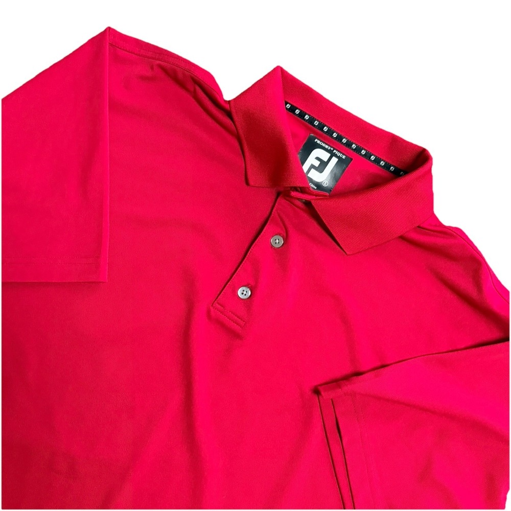 FootJoy Polo Shirt Mens Large Red Golf Performance Short Sleeve